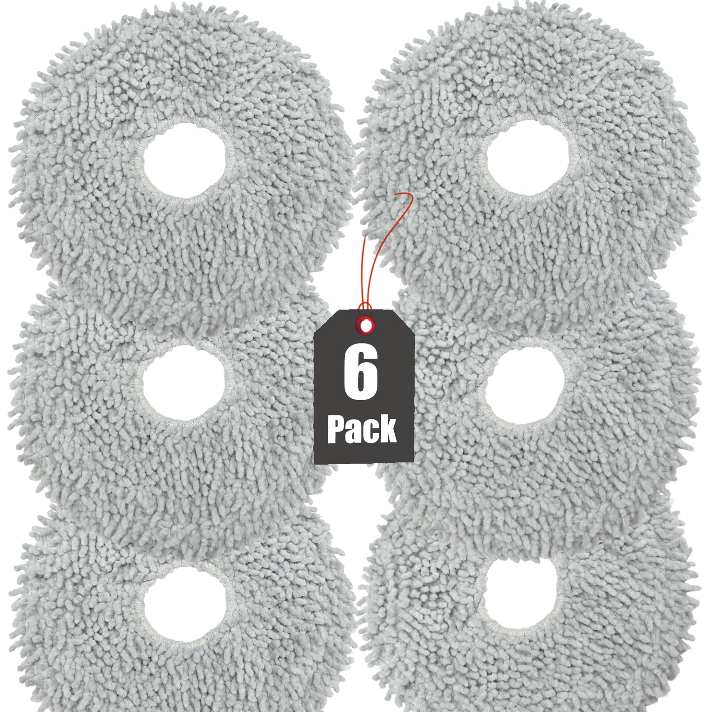 6 Pack Mop Cloth Pads Replacement for Dreame L10s Ultra / L10 Ultra / X40 Ultra Robot Vacuum Cleaner Parts, Wet Mopping Pads Compatible with Dreametech X30 Ultra, Reusable and Washable Accessories
