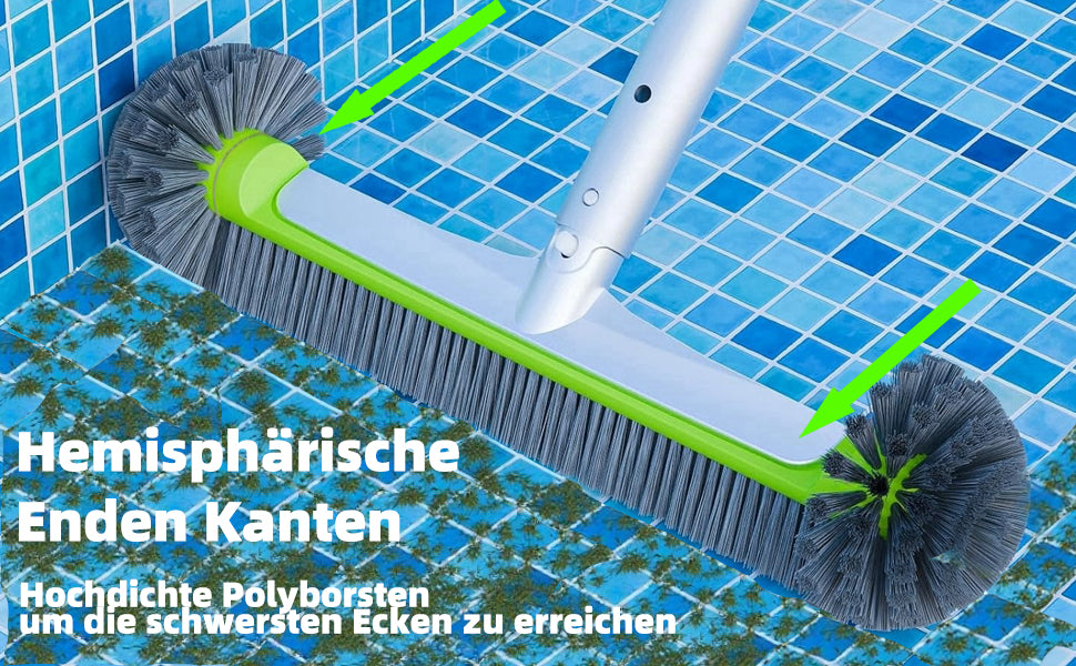 Poolbürste für Folienpool 17,5″, Pool Bürste, Poolbesen, Poolbürste für Folienpool, Poolbürsten, Pool Reinigungsbürste für Schwimmbad Bürste Pool, EZ Clip Aluminiumgriff, Nicht mit Teleskopstange