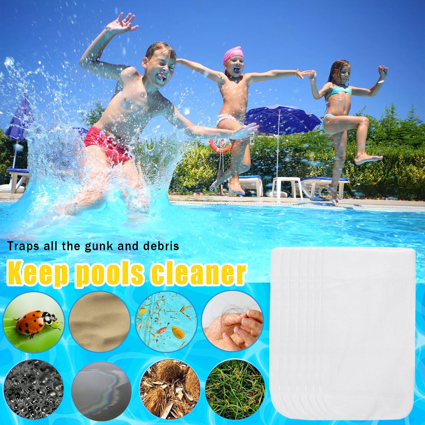 KGC 30/50 Pack Ultra Fine Mesh Pool Skimmer Socks for Inground/Aboveground Use Basket Cleaning Filter
