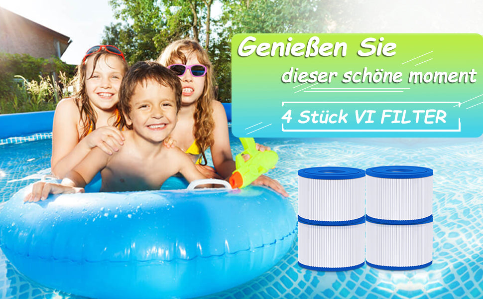 KGC 12 Stück VI Filter Pool, VI Filterkartusche Pool, Filter für Whirlpool, Aufblasbare Whirlpool-Filter kompatibel mit Bestway 58323E, kompatibel mit Coleman Saluspa 90427E, für Lay-Z-Spa
