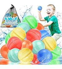 12 PCS Reusable Water Balloons, Self Sealing Silicone Water Bomb with Mesh Bag, Quick Fill Water Splash Ball for Outdoor Activities, Summer Toys Swimming Pool Party Supplies Bath Toy Gift