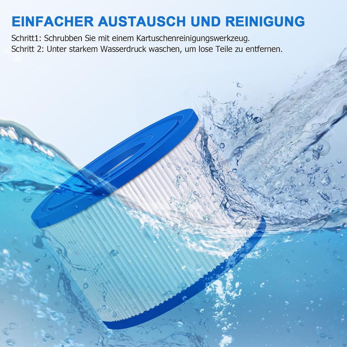 KGC 12 Stück VI Filter Pool, VI Filterkartusche Pool, Filter für Whirlpool, Aufblasbare Whirlpool-Filter kompatibel mit Bestway 58323E, kompatibel mit Coleman Saluspa 90427E, für Lay-Z-Spa
