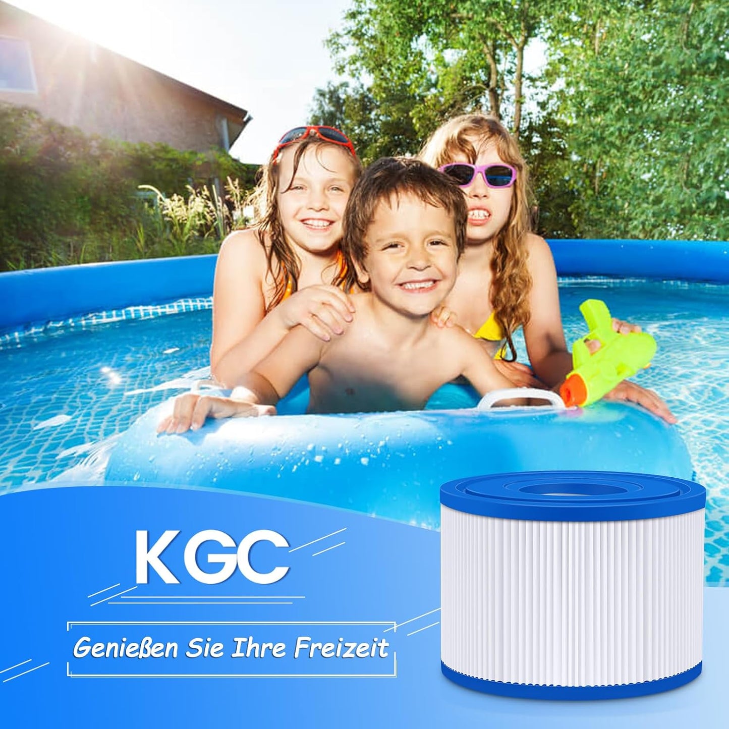 KGC 12 Stück VI Filter Pool, VI Filterkartusche Pool, Filter für Whirlpool, Aufblasbare Whirlpool-Filter kompatibel mit Bestway 58323E, kompatibel mit Coleman Saluspa 90427E, für Lay-Z-Spa