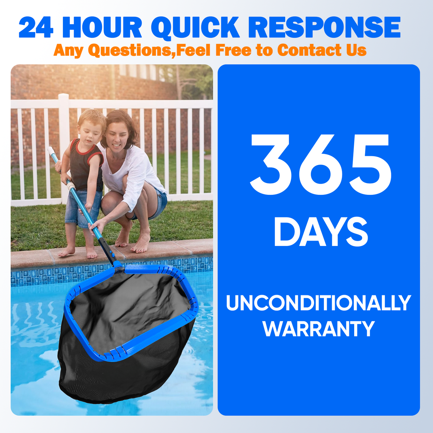 Pool Skimmer Net, Pool Net for Cleaning, Large Deep Pool Leaf Rake Replacement Net Cleaner for Inground Aboveground Leaves, Aluminum Frame Heavy Duty Fine Mesh Swimming Pool Leaf Net, No Pole (Blue)