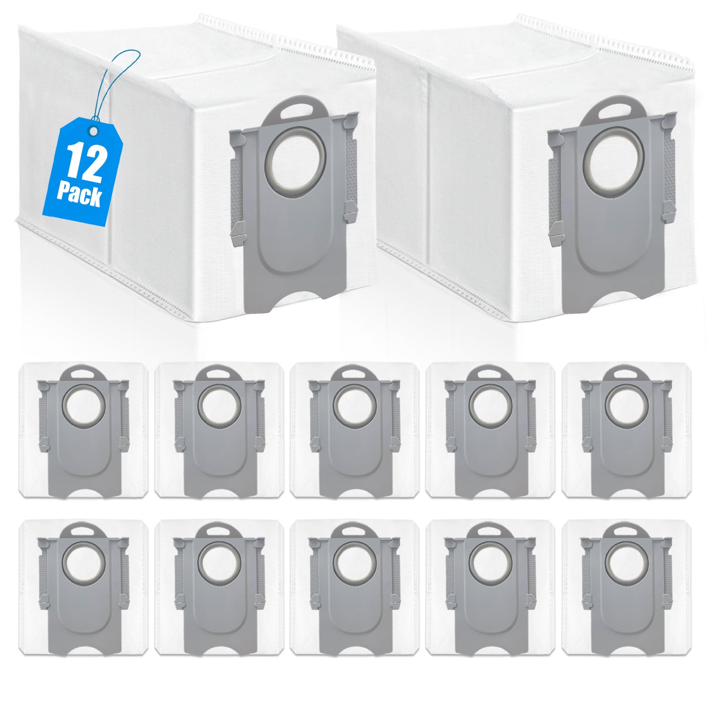 12 Pack Dust Bags for Roborock Qrevo S/Q Revo/ Saros10/ Saros10R / S8 MaxV Ultra/ S8 Max Ultra/Qrevo MaxV/Qrevo Pro/Qrevo Curv/Qrevo CurvS5X/ QrevoEdge/Qrevo Slim/ QrevoEdgeS5A Robot Vacuum