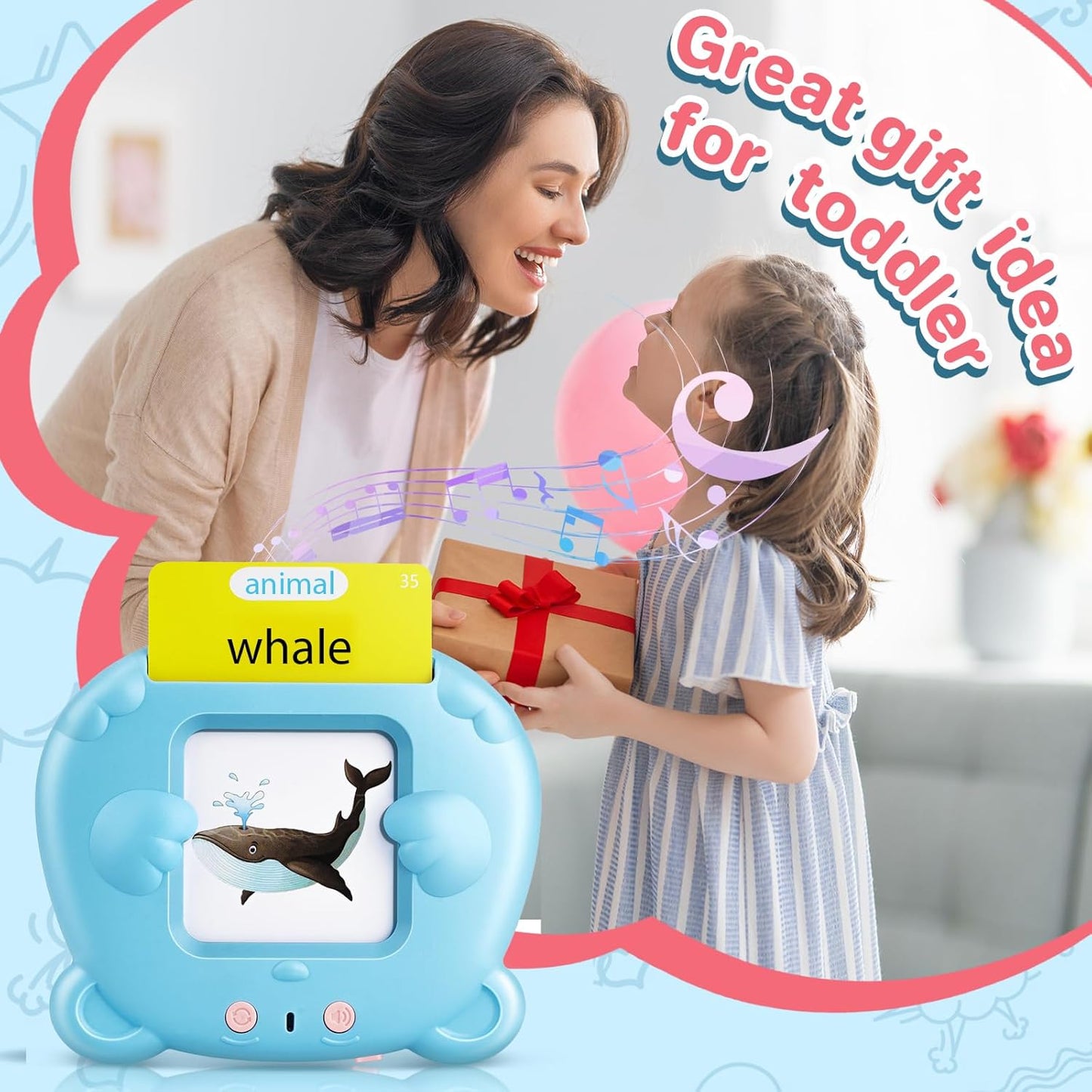 Talking Flash Cards for Toddler 1-6 Year Olds, Learning Montessori Toys with 224 Sight Words, Pocket Speech for Toddlers Therapy Toys, Children's Sensory Preschool Learning Educational Birthday Gifts