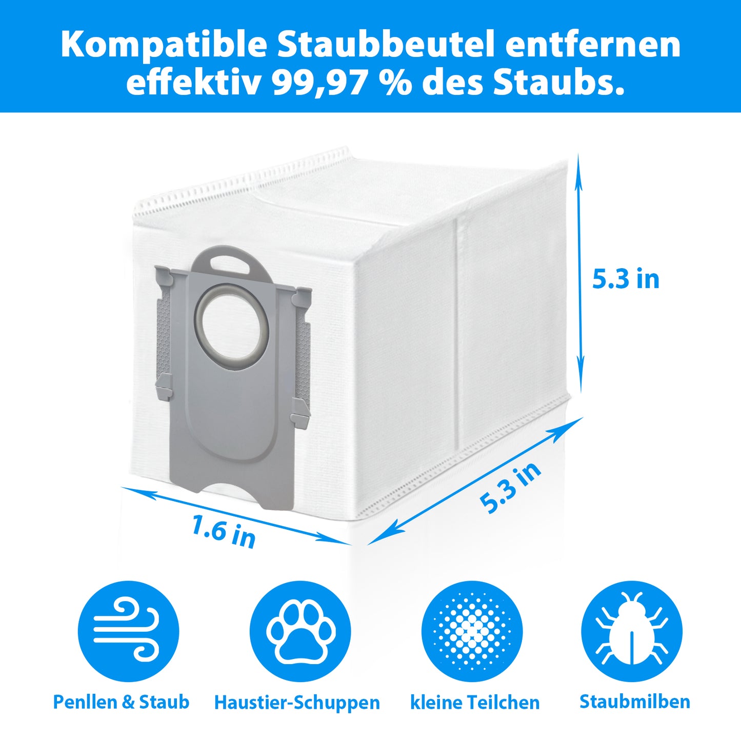 12 Stück Staubbeutel für Roborock Q Revo/Saros 10R/Saros10/Q Revo S/Qrevo Pro/Qrevo Curv/Qrevo Master/Qrevo Slim/S8 MaxV Ultra Saugroboter, Große Kapazität Ersatzfilterbeutel