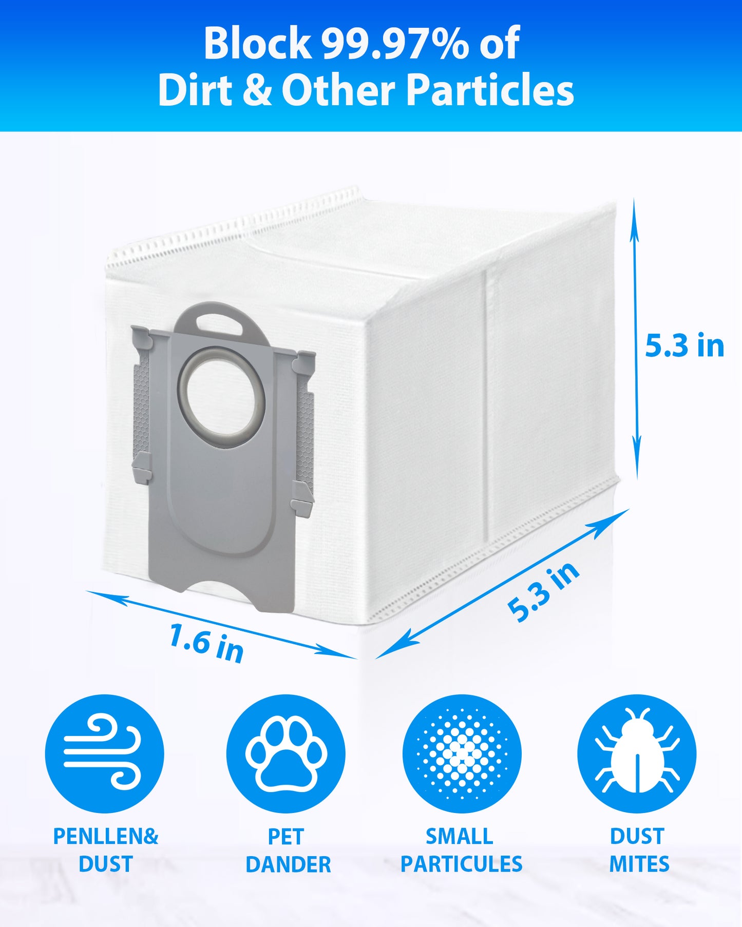 12 Pack Dust Bags for Roborock Qrevo S/Q Revo/ Saros10/ Saros10R / S8 MaxV Ultra/ S8 Max Ultra/Qrevo MaxV/Qrevo Pro/Qrevo Curv/Qrevo CurvS5X/ QrevoEdge/Qrevo Slim/ QrevoEdgeS5A Robot Vacuum