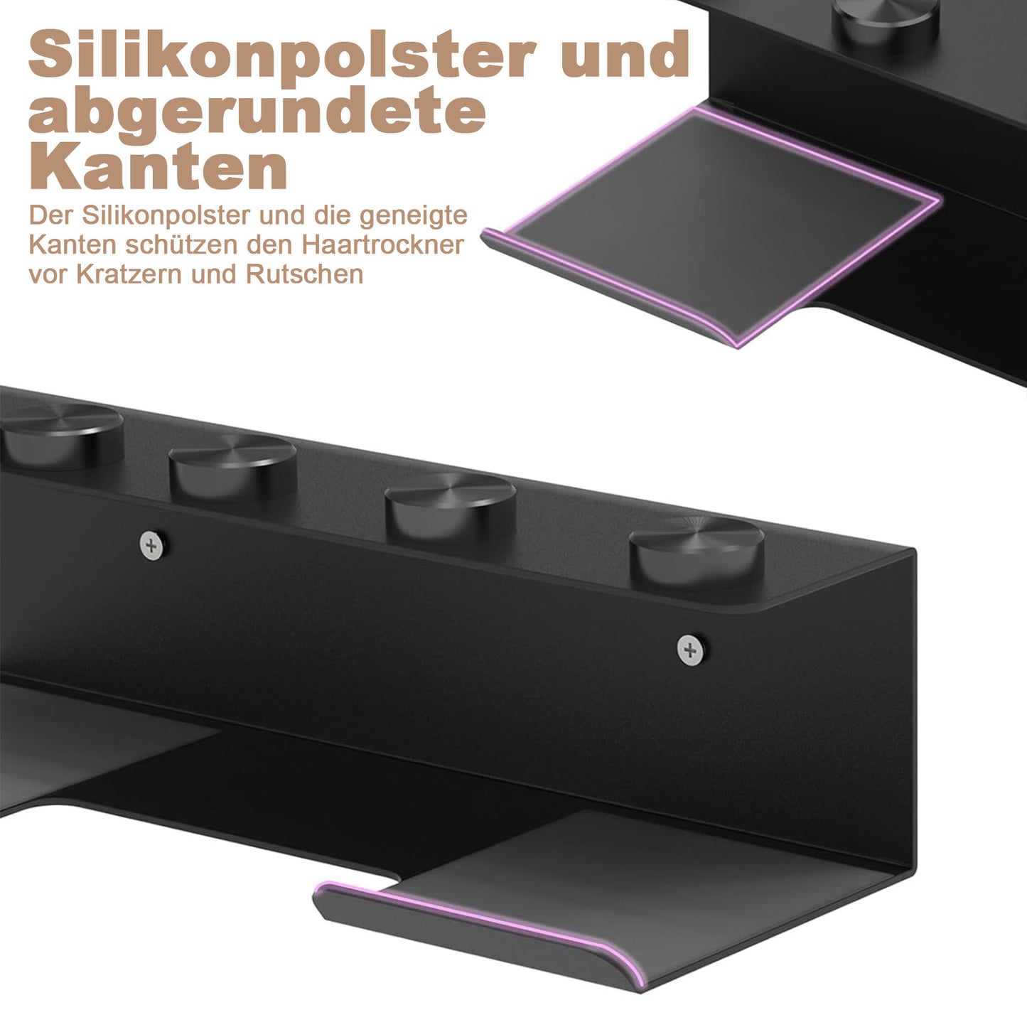 Haartrocknerhalter für Shark Flex Style, Wandhalterung, kompatibel mit Shark FlexStyle, Lockenstab Organizer, Rack mit Kordelaufhänger für Zubehör, Lockenwickler, Bürsten, Diffusor und Aufsätze