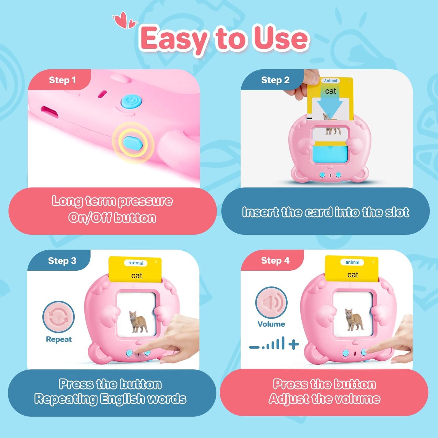 Talking Flash Cards for Toddler 1-6 Year Olds, Learning Montessori Toys with 510 Sight Words, Pocket Speech for Toddlers Therapy Toys, Children's Sensory Preschool Learning Educational Birthday Gifts