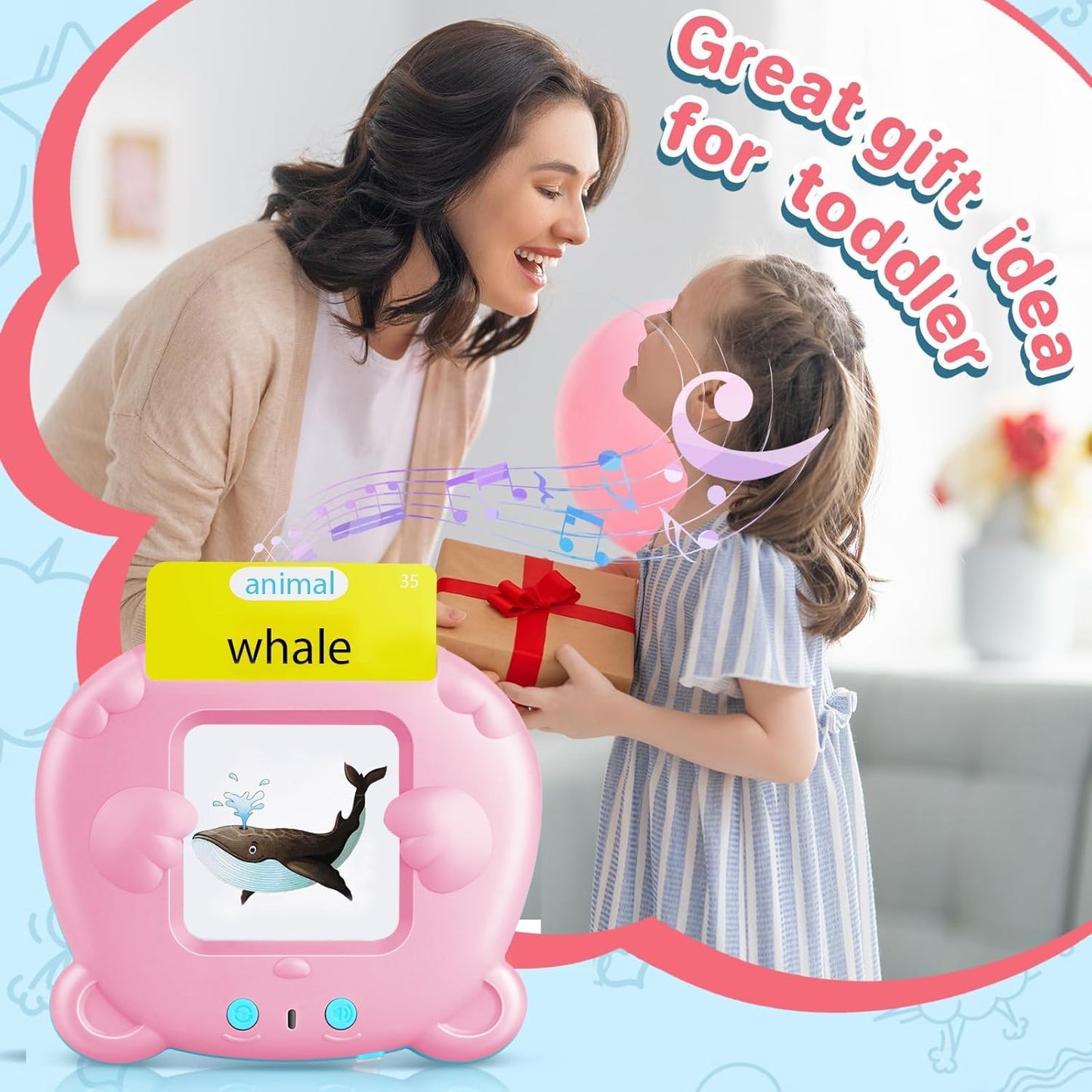 Talking Flash Cards for Toddler 1-6 Year Olds, Learning Montessori Toys with 510 Sight Words, Pocket Speech for Toddlers Therapy Toys, Children's Sensory Preschool Learning Educational Birthday Gifts