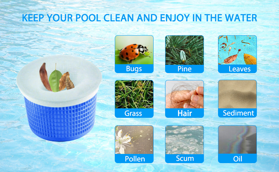 KGC Pool Skimmer Socks, 20 Pack of Reusable Pool Filter Socks for Skimmer Baskets, Pool Socks Protect Inground or Above Ground Pool Filter System Clean Debris and Leaves