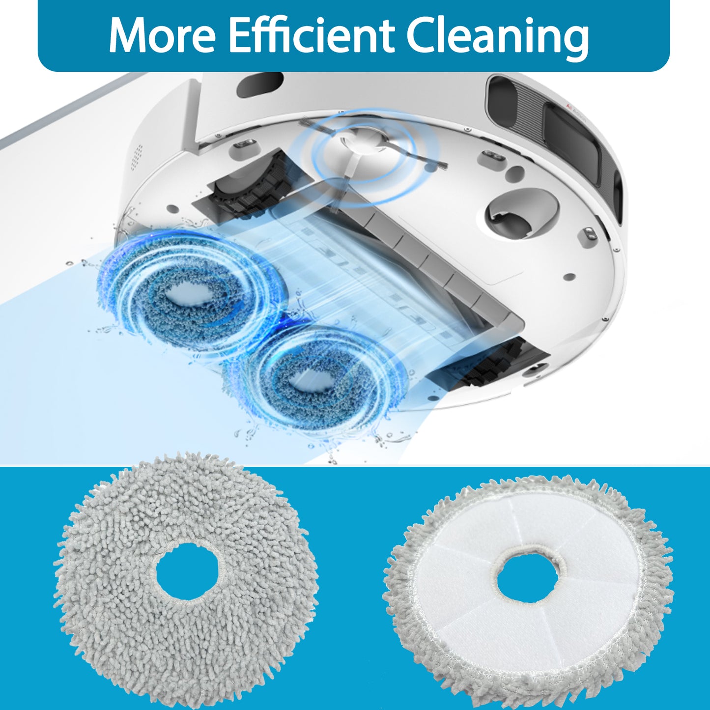 6 Pack Mop Cloth Pads Replacement for Dreame L10s Ultra / L10 Ultra / X40 Ultra Robot Vacuum Cleaner Parts, Wet Mopping Pads Compatible with Dreametech X30 Ultra, Reusable and Washable Accessories