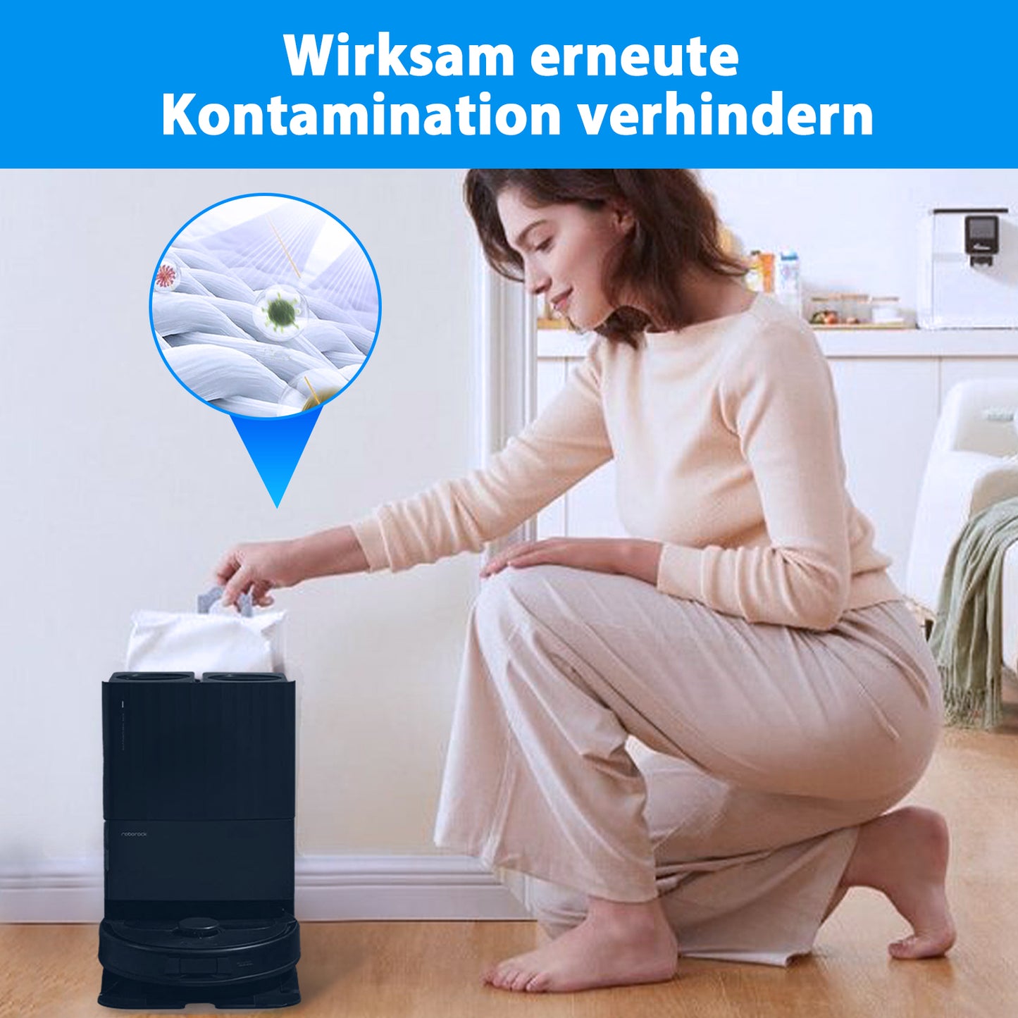 12 Stück Staubbeutel für Roborock Q Revo/Saros 10R/Saros10/Q Revo S/Qrevo Pro/Qrevo Curv/Qrevo Master/Qrevo Slim/S8 MaxV Ultra Saugroboter, Große Kapazität Ersatzfilterbeutel