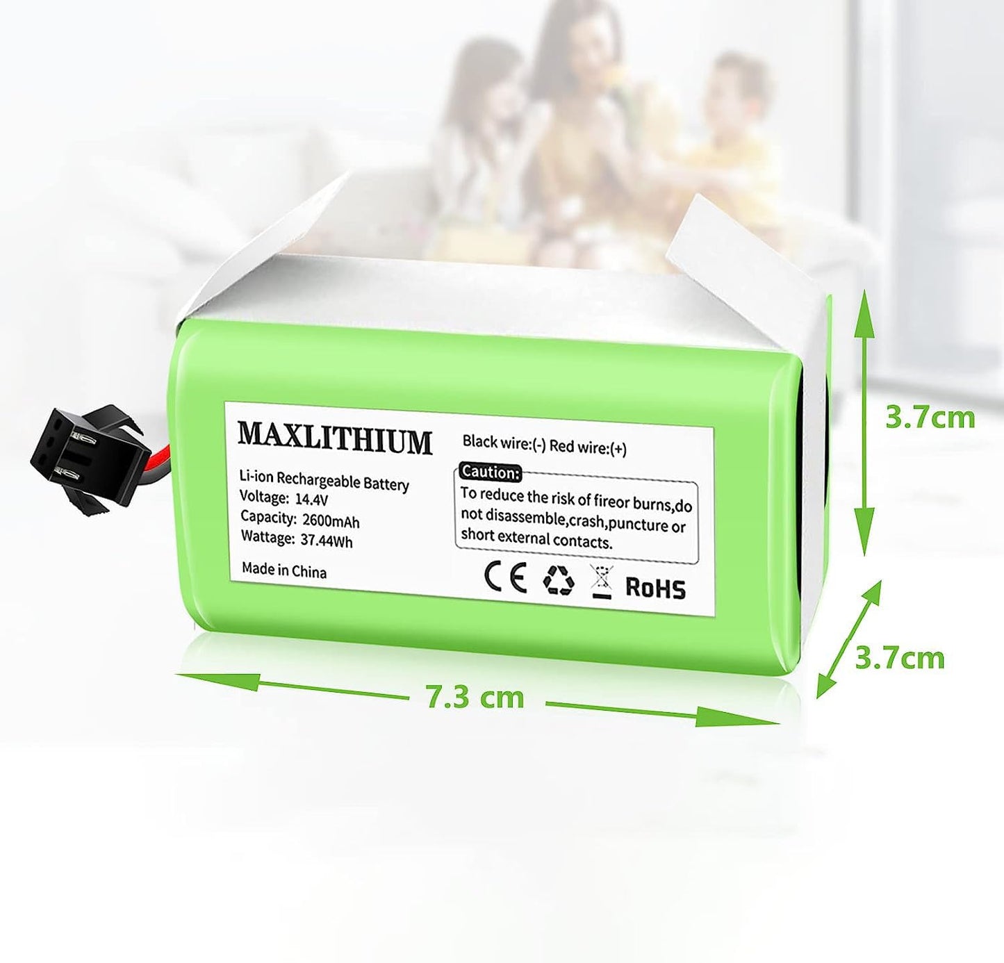 maxlithium 14.4V 2600mAh Replacement Battery Compatible with Ecovacs Deebot N79S DN622 Eufy RoboVac 11 11S 11S MAX 15C 25C 30C 35C G10 Hybrid G30
