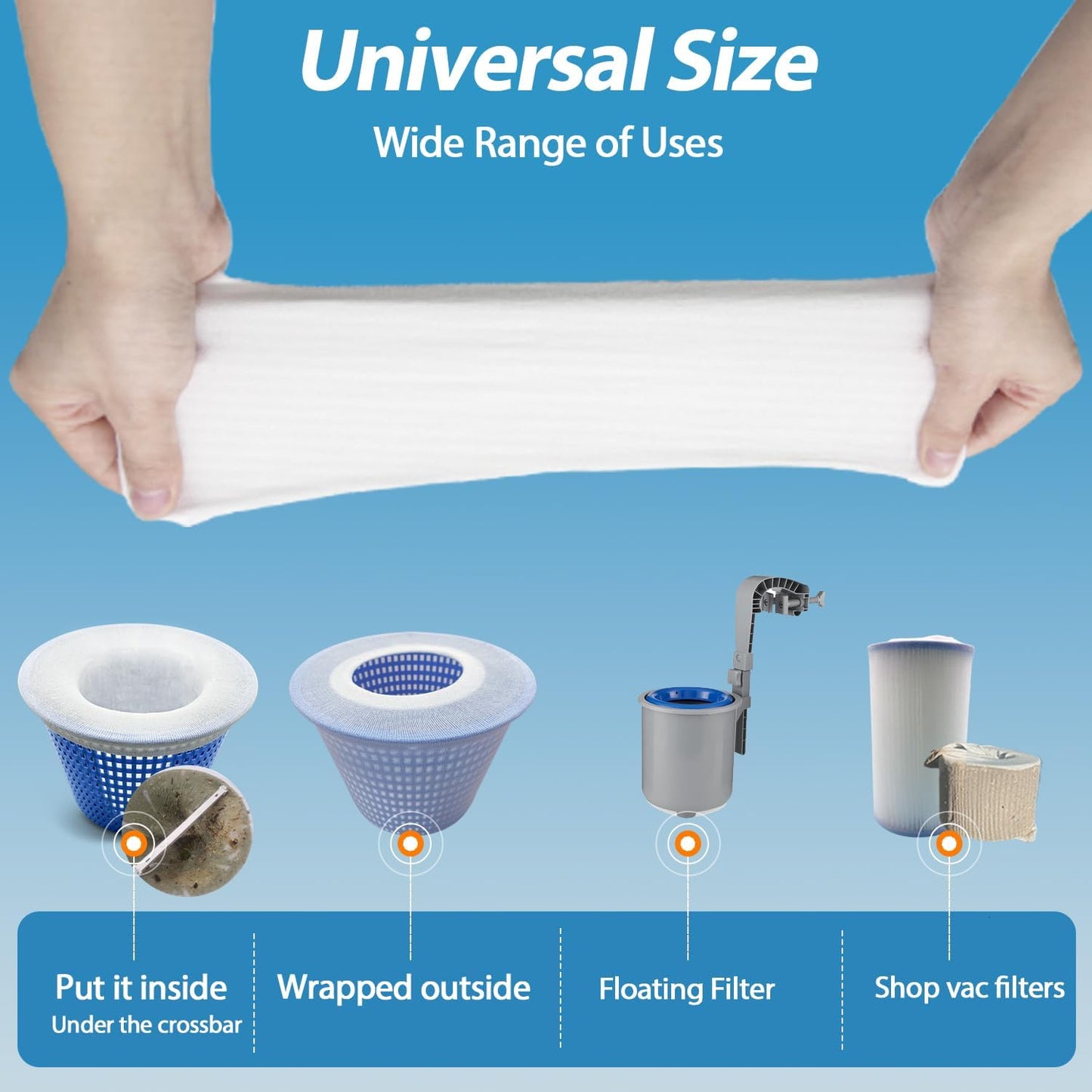 KGC Pool Skimmer Socks, 20 Pack of Reusable Pool Filter Socks for Skimmer Baskets, Pool Socks Protect Inground or Above Ground Pool Filter System Clean Debris and Leaves