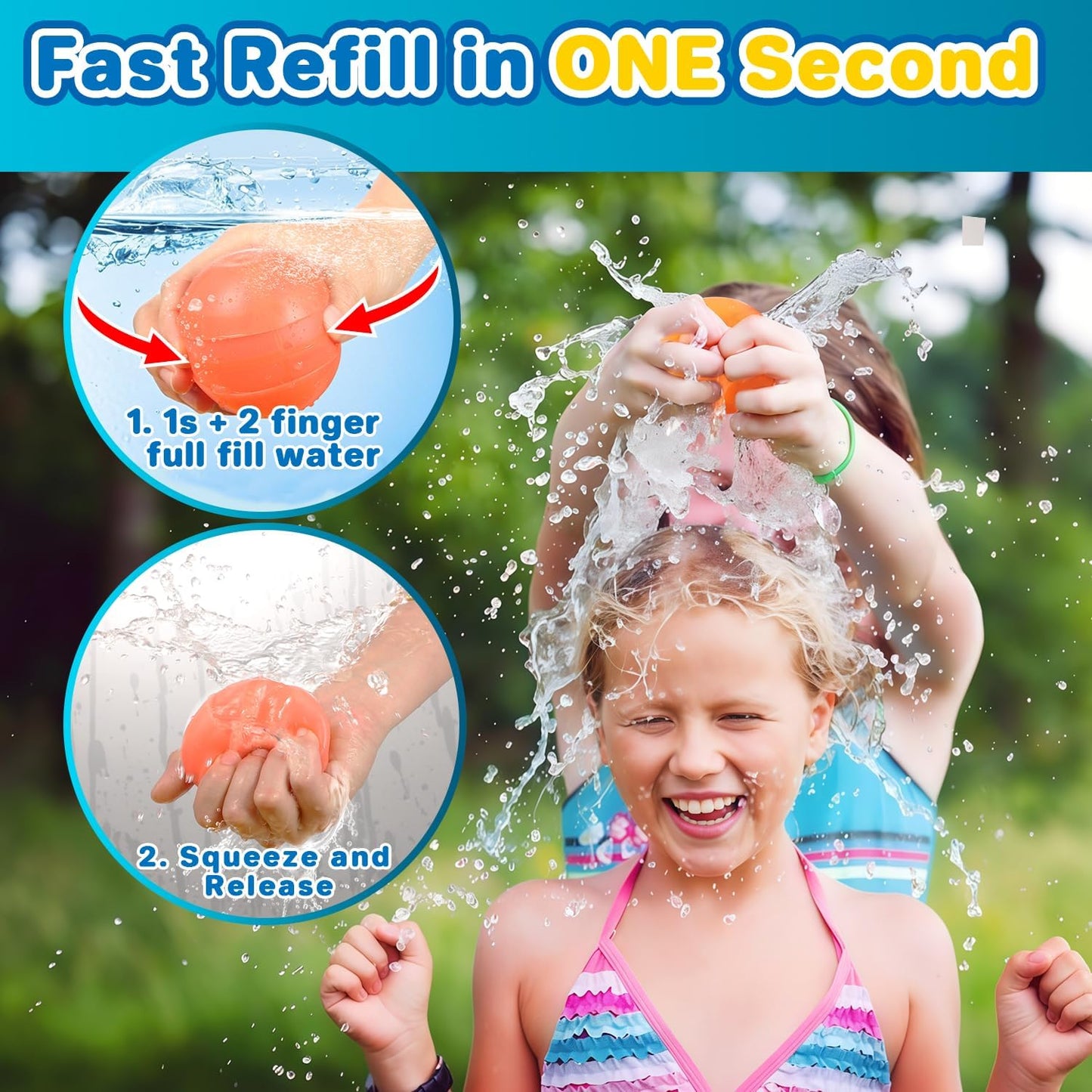 18 PCS Reusable Water Balloons, Self Sealing Silicone Water Bomb with Mesh Bag, Quick Fill Water Splash Ball for Outdoor Activities, Summer Toys Swimming Pool Party Supplies Bath Toy Gift