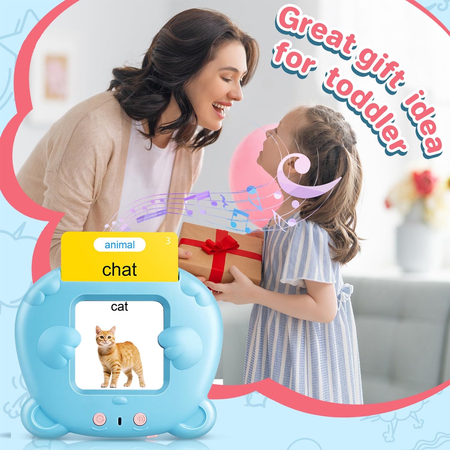 510 Words French & English Talking Flash Cards for Toddlers, Speech Therapy Toys, Preschool Learning Educational Toys, Birthday Gifts for Age 1 2 3 4 5 6 Years Old Boys and Girls