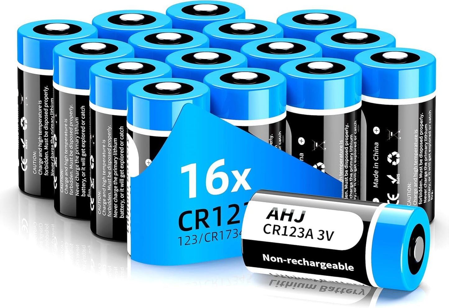 CR123A 3V Lithium Battery, 4 Pack 1600mAh CR123 CR17345 Battery with 10-Year Shelf Life UL Certification for Flashlight Alarm System etc, Non-Rechargeable, NOT for Arlo