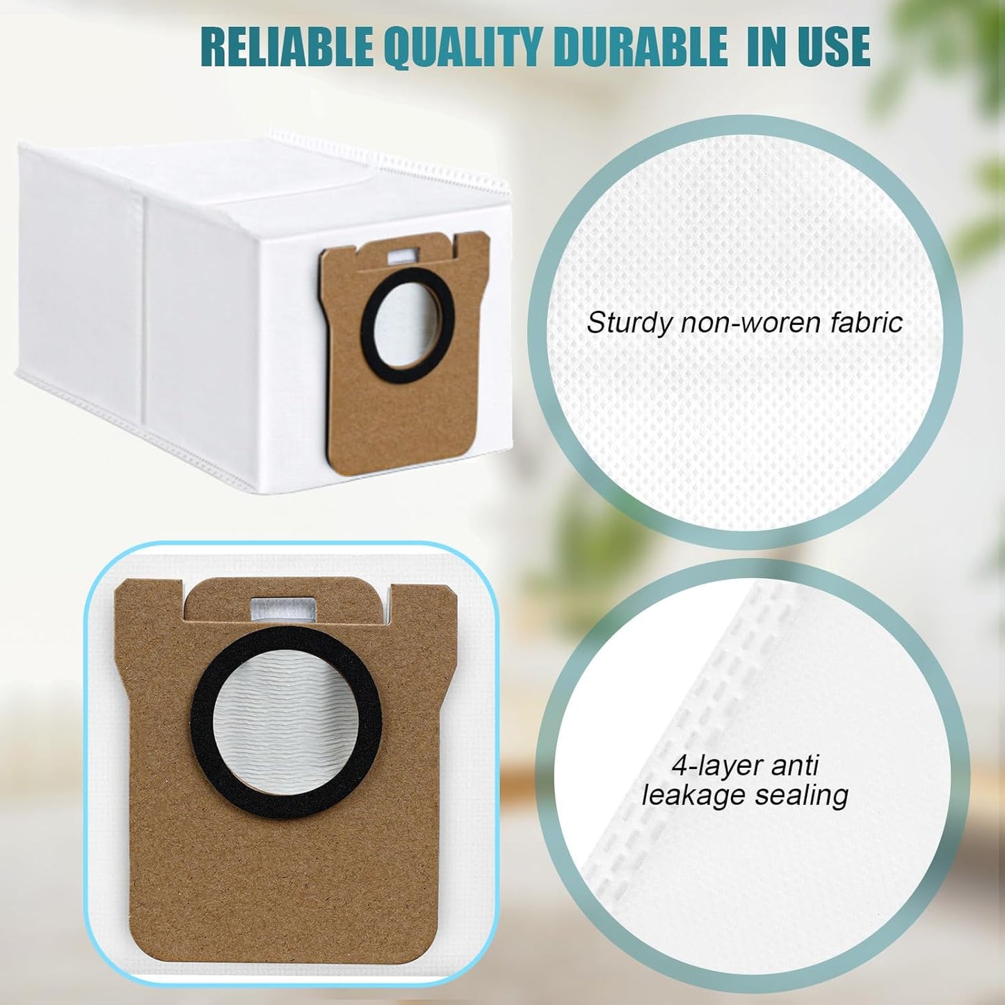 10 Pack Dust Bag Compatible with Dreametech L10s Ultra / L10 Ultra/Dreame L20 Ultra Robot Vacuum Self-Emptying Base, 3L Large Capacity Auto-Seal Disposable Trash Replacement Bag Accessories