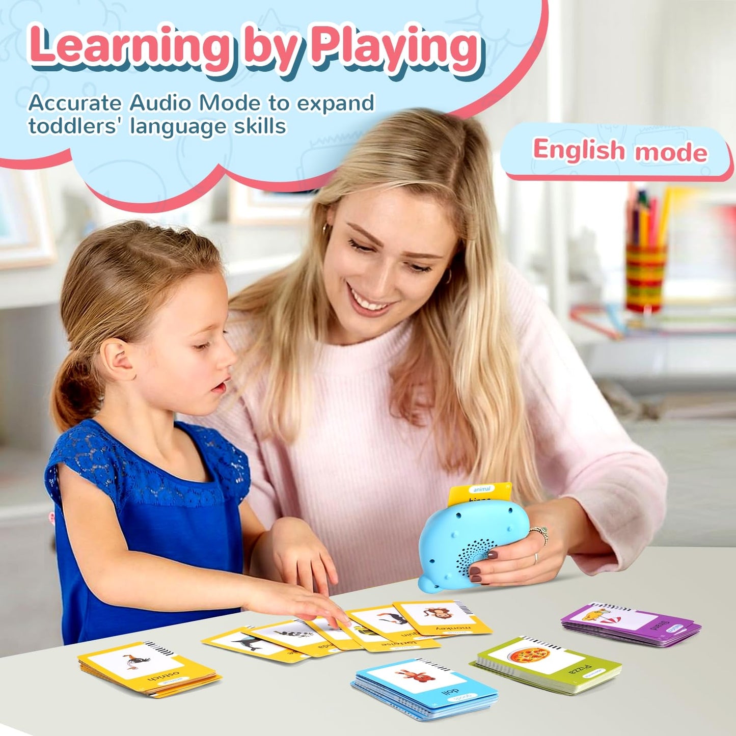 Kids Toddler Talking Flash Cards with 510 English Sight Words, Learning Montessori Toys, Speech Therapy Toys, Learning Educational Toys, Birthday Gifts for Age 1 2 3 4 5 6 Year Old Boys and Girls
