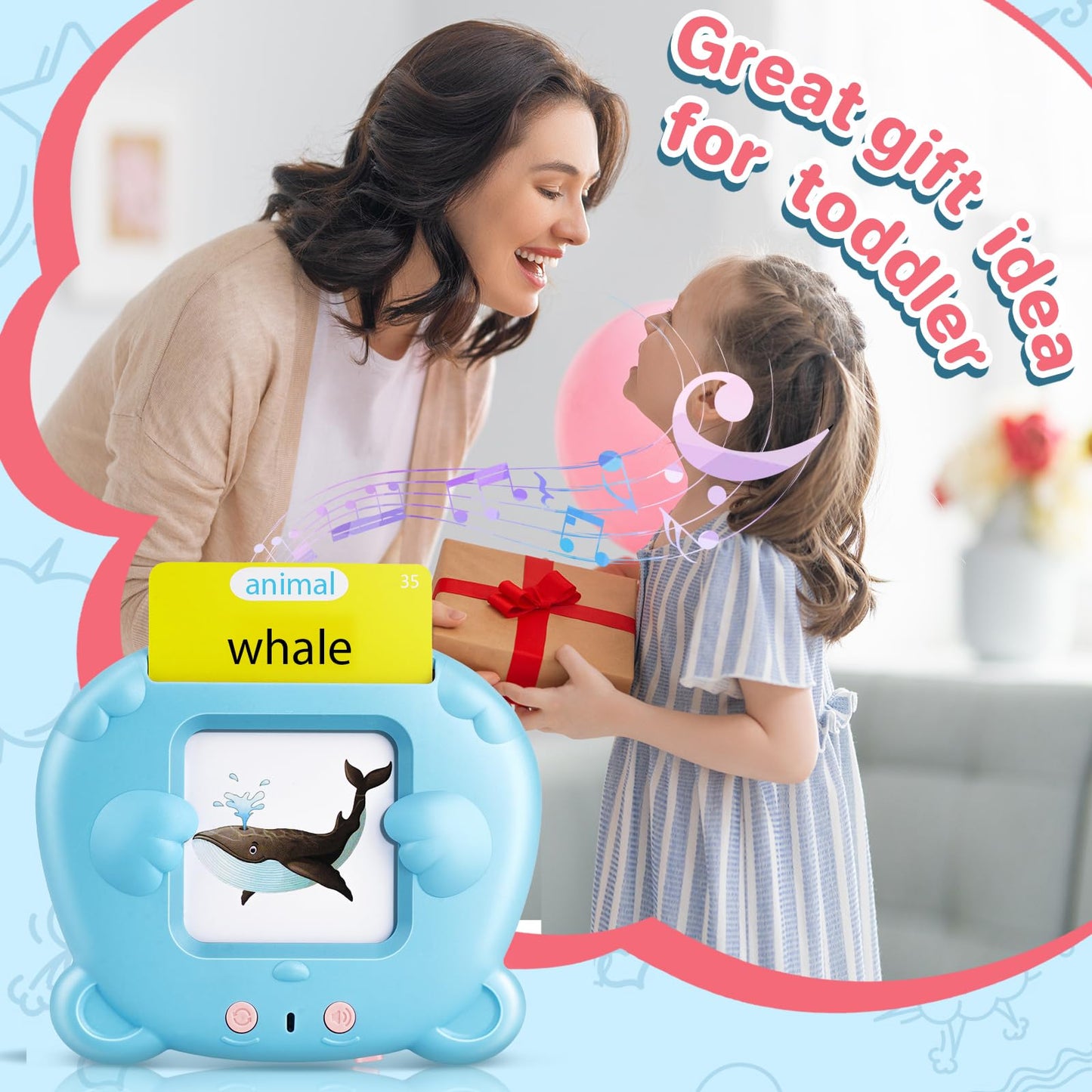 Kids Toddler Talking Flash Cards with 510 English Sight Words, Learning Montessori Toys, Speech Therapy Toys, Learning Educational Toys, Birthday Gifts for Age 1 2 3 4 5 6 Year Old Boys and Girls