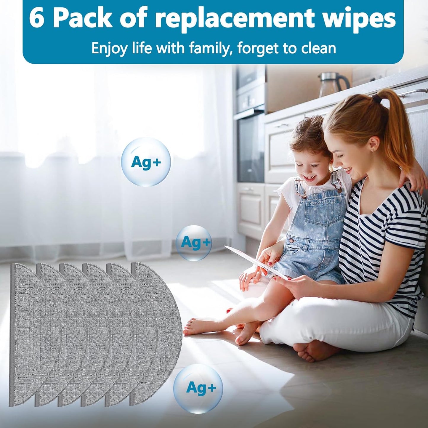 6 Pack Mop Cloth Pads Replacement for Roborock S8 Pro Ultra Robot Vacuum, Upgraded Reusable Microfiber Dual Sonic Mopping Pad Accessories