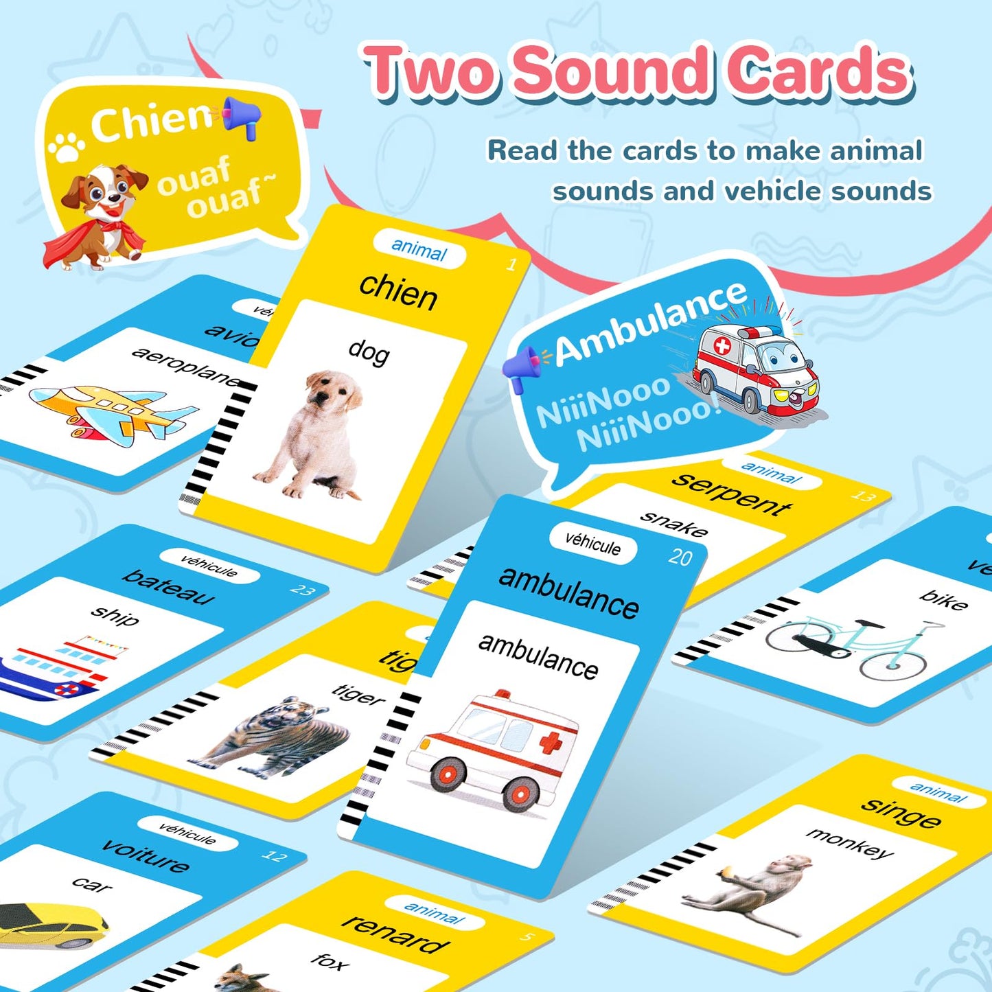 AHJ Kids Toddler Talking Flash Cards with 224 Sight Words, Learning Educational Toys for Toddler, Montessori Toys, Speech Therapy Toys, Birthday Gifts for Age 1 2 3 4 5 Years Old Boys and Girls, Blue