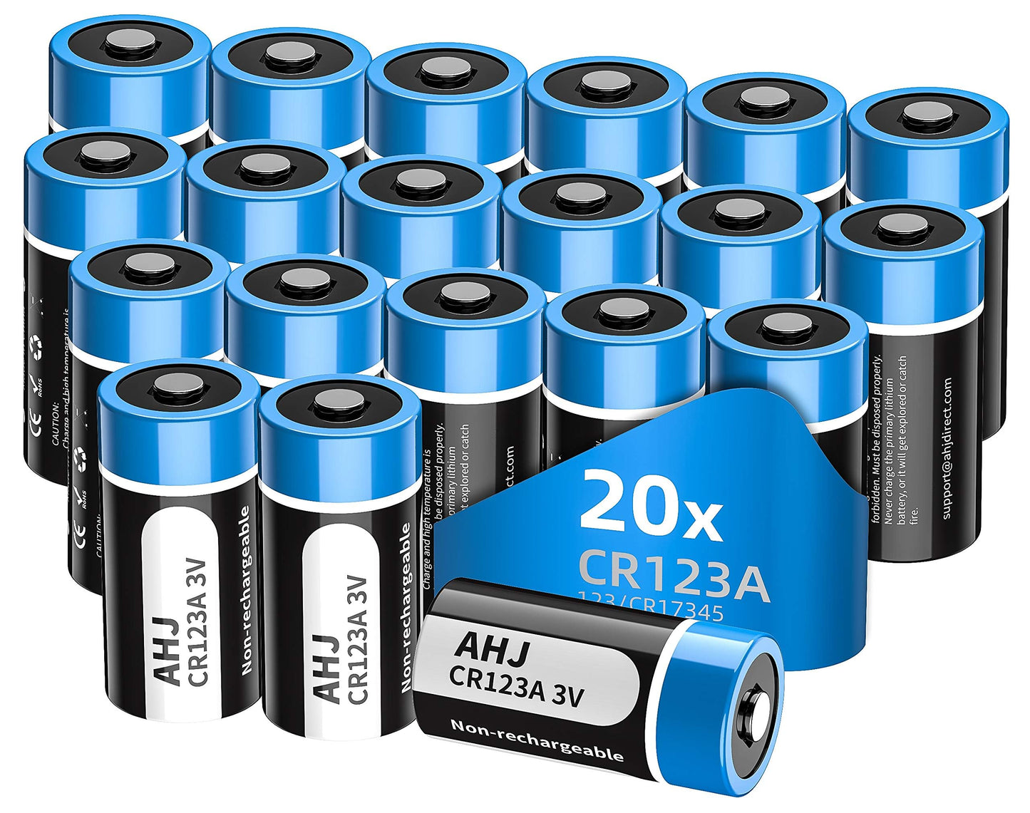 CR123A 3V Lithium Battery, 4 Pack 1600mAh CR123 CR17345 Battery with 10-Year Shelf Life UL Certification for Flashlight Alarm System etc, Non-Rechargeable, NOT for Arlo