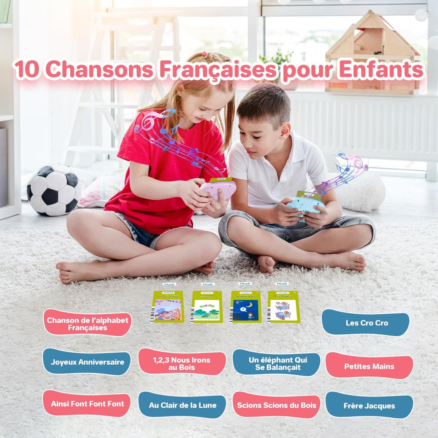 510 Mots Carte Parlante Montessori en Français, Cartes Flash Parlantes Français pour Enfants, Carte Apprentissage Mot Bébé, Jouet Éducatif Enfants pour Cadeau de Fille ou Garcon de 2 à 6 Ans-Bleu