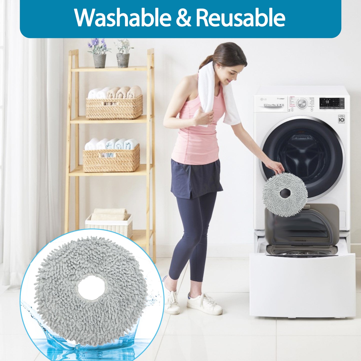 6 Pack Mop Cloth Pads Replacement for Dreame L10s Ultra / L10 Ultra / X40 Ultra Robot Vacuum Cleaner Parts, Wet Mopping Pads Compatible with Dreametech X30 Ultra, Reusable and Washable Accessories