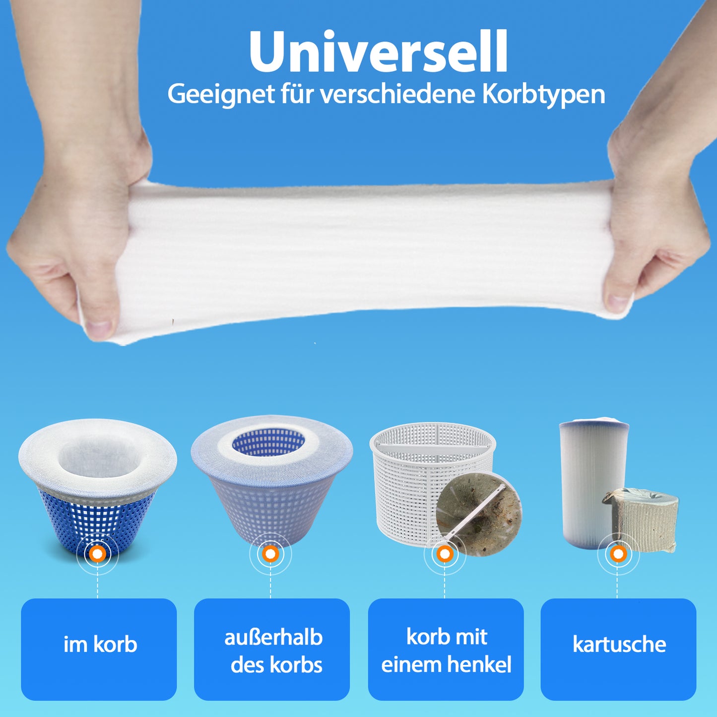 Pool Skimmer Socken, 50 Stück Schwimmbad Skimmer Socken, Poolfilter Netz Wiederverwendbar für Schutz Pumpe,Filteranlage, Körbe und Skimmer,Pool Filter Saver Socken Netz
