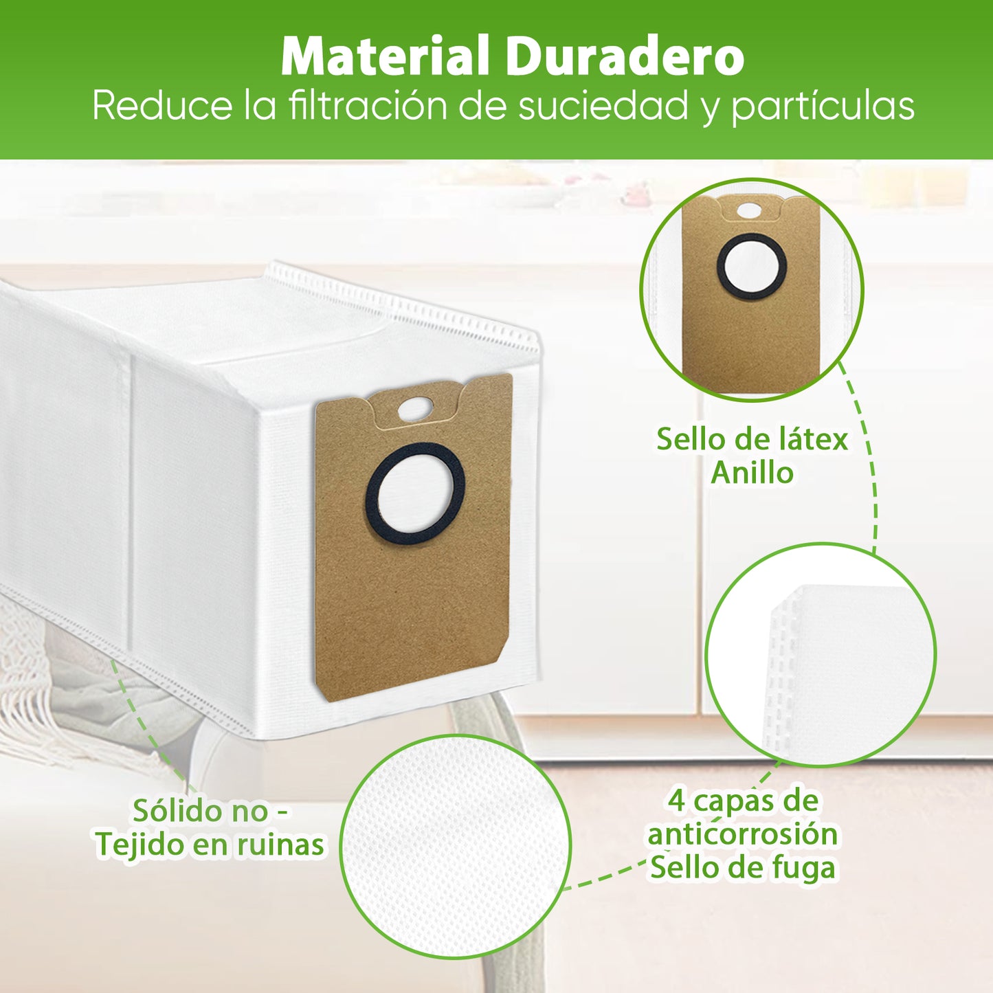 8 Bolsas de Recambio para Conga 2299/2499/7490/8290 Repuestos Recambio 4.5L Compatible con Cecotec Immortal/Ultra Power (Excluye 7490 Ultimate Genesis)