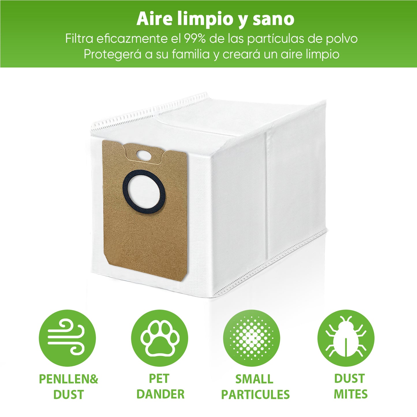 8 Bolsas de Recambio para Conga 2299/2499/7490/8290 Repuestos Recambio 4.5L Compatible con Cecotec Immortal/Ultra Power (Excluye 7490 Ultimate Genesis)