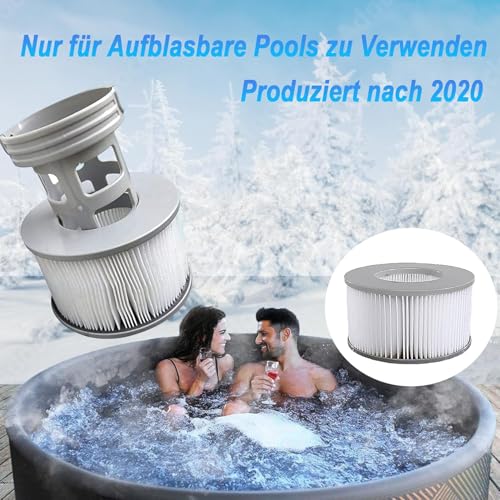 KGC Ersatz Filterkartuschen für MSpa Filter, 6 Stück Ersatzfilter kompatibel mit Whirlpool MSpa Modelle ab 2020, Filterkartusche Wasserfilter für Aufblasbare Pools,Heiße U-Boote und Spa