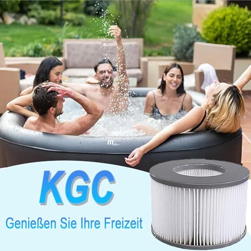 KGC Ersatz Filterkartuschen für MSpa Filter, 6 Stück Ersatzfilter kompatibel mit Whirlpool MSpa Modelle ab 2020, Filterkartusche Wasserfilter für Aufblasbare Pools,Heiße U-Boote und Spa