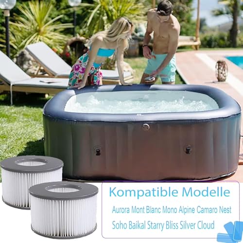 KGC Ersatz Filterkartuschen für MSpa Filter, 6 Stück Ersatzfilter kompatibel mit Whirlpool MSpa Modelle ab 2020, Filterkartusche Wasserfilter für Aufblasbare Pools,Heiße U-Boote und Spa