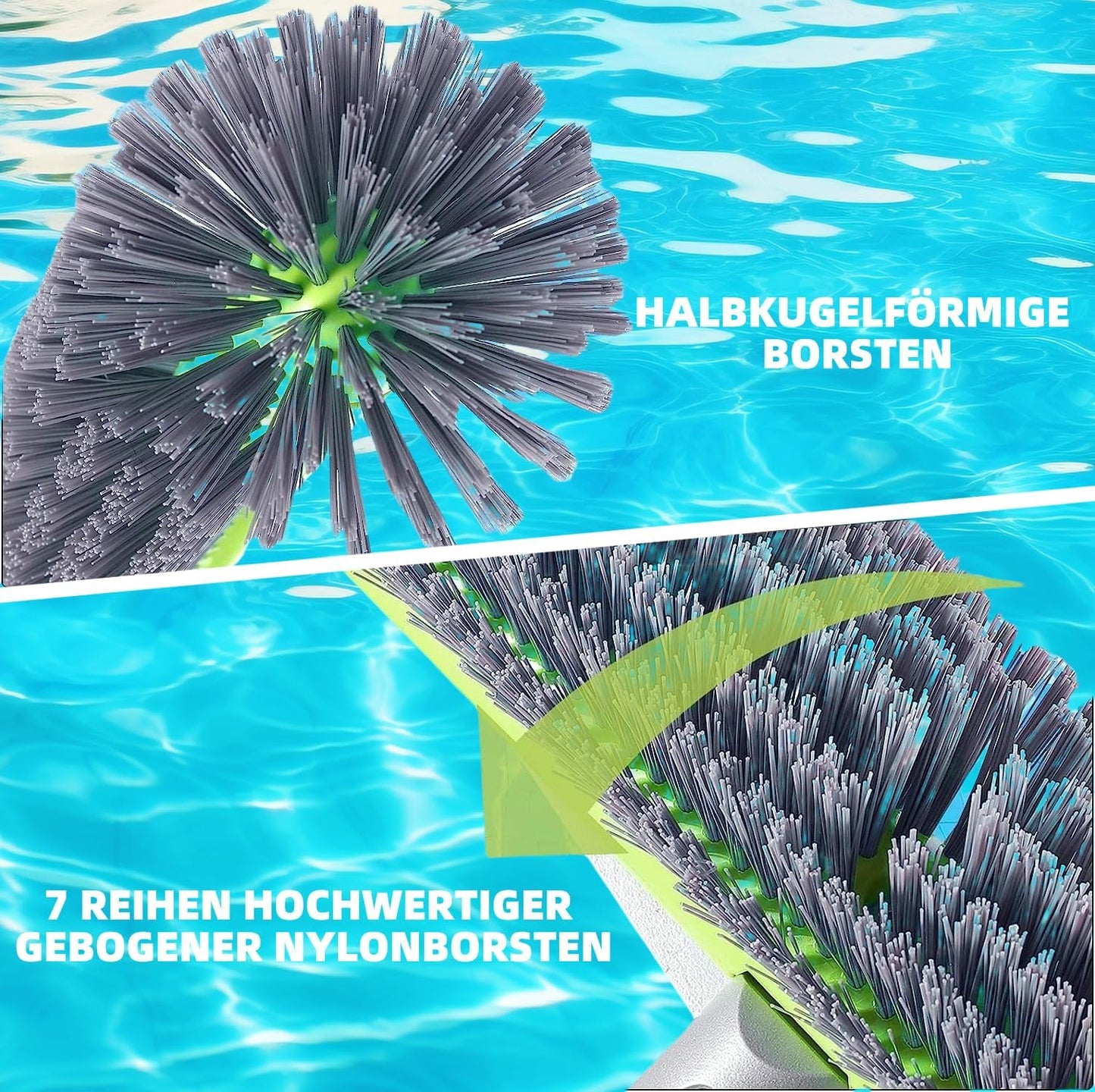 Poolbürste für Folienpool 17,5″, Pool Bürste, Poolbesen, Poolbürste für Folienpool, Poolbürsten, Pool Reinigungsbürste für Schwimmbad Bürste Pool, EZ Clip Aluminiumgriff, Nicht mit Teleskopstange