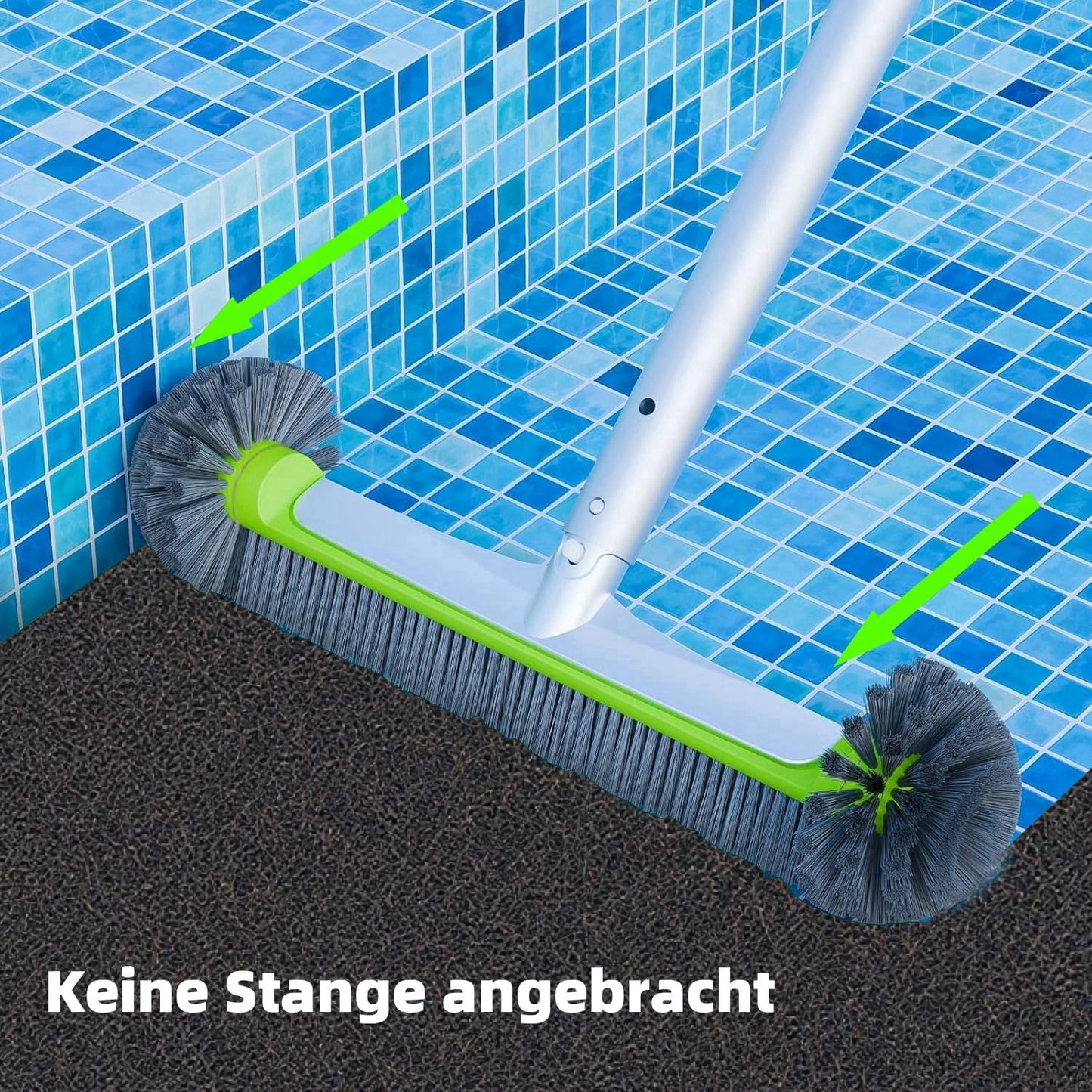 Poolbürste für Folienpool 17,5″, Pool Bürste, Poolbesen, Poolbürste für Folienpool, Poolbürsten, Pool Reinigungsbürste für Schwimmbad Bürste Pool, EZ Clip Aluminiumgriff, Nicht mit Teleskopstange