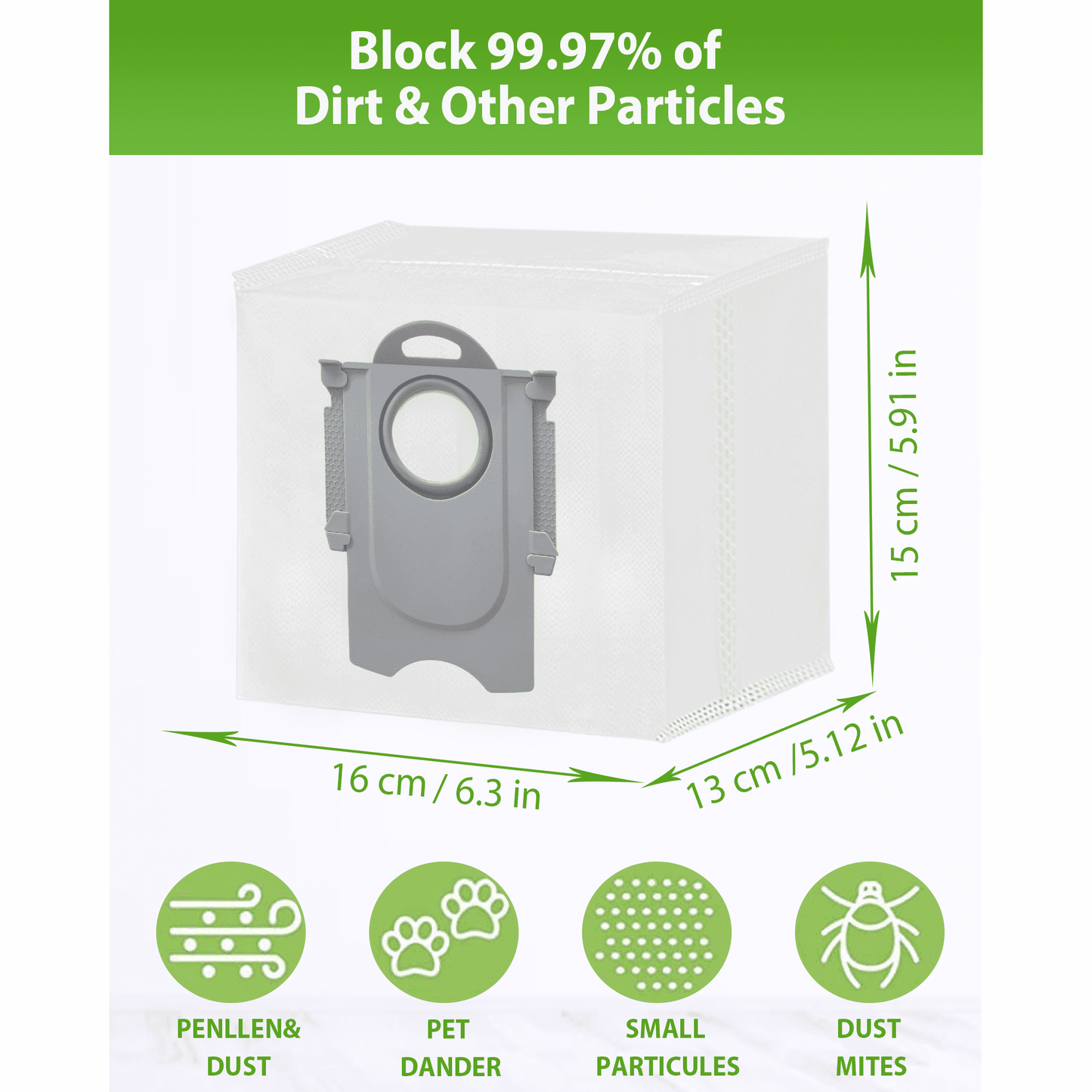 KGC 14 Pack Disposable 3.5L Dust Bags Fit for Roborock S8+, S8 Pro Ultra, Q7 Max+/Max, Q5 Max+, Q8 Max+, S7 Pro Ultra, Q5, Q5+, Q5 Pro+, Q7, Q7+, and S7 MaxV Ultra