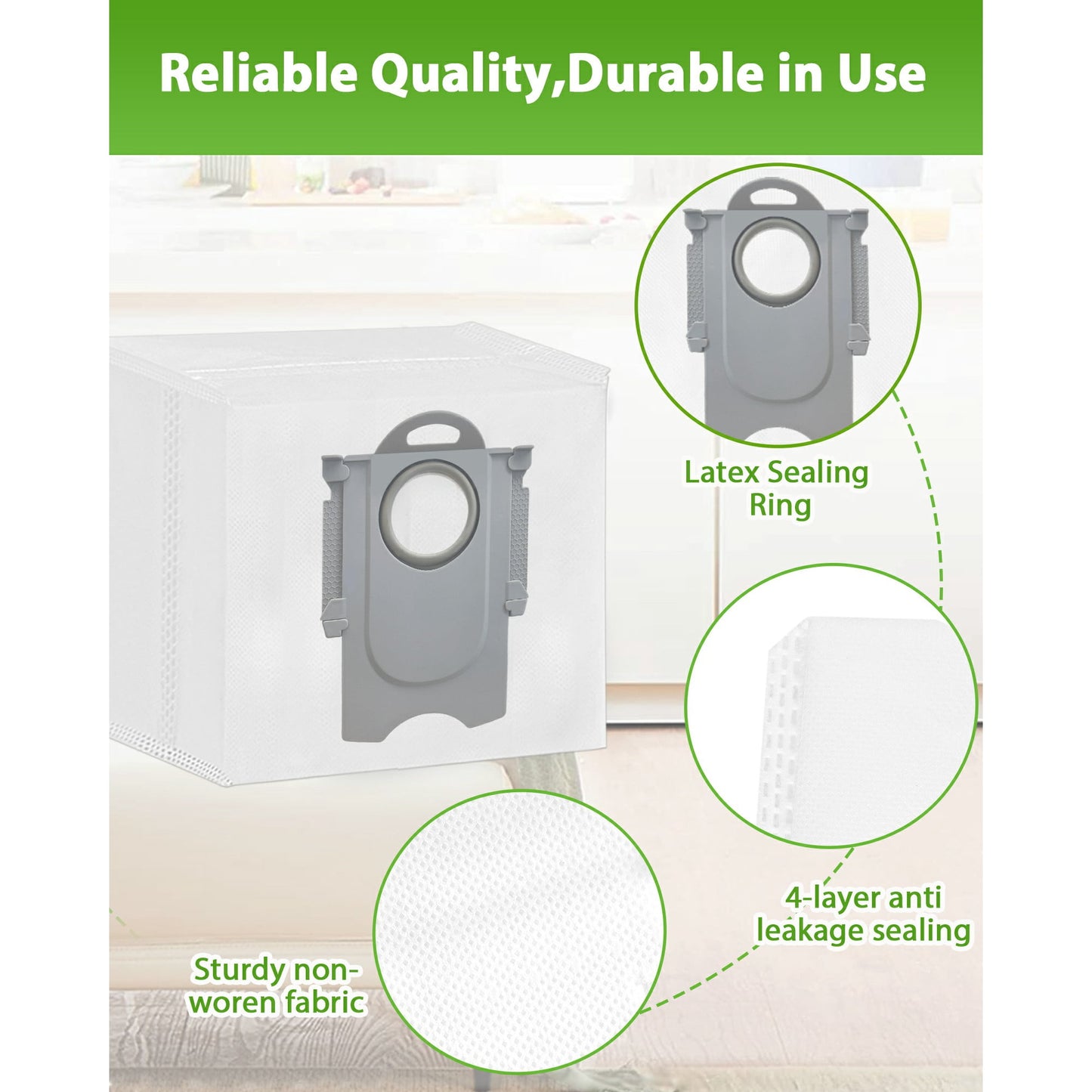 KGC 14 Pack Disposable 3.5L Dust Bags Fit for Roborock S8+, S8 Pro Ultra, Q7 Max+/Max, Q5 Max+, Q8 Max+, S7 Pro Ultra, Q5, Q5+, Q5 Pro+, Q7, Q7+, and S7 MaxV Ultra