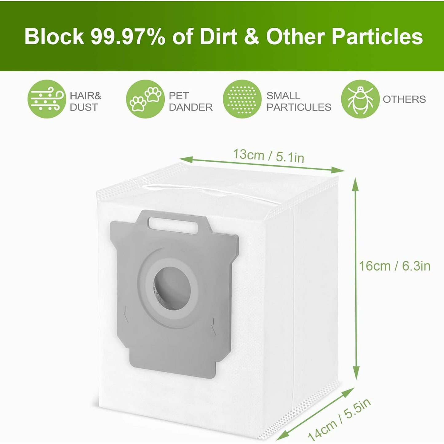 KGC 10 Pack Dust Bag 4-Layer Fit for iRobot Roomba i3, i3+, i3 plus, i7, i7+, i7 plus, i4, i4+, i4 plus, i6, i6+, i6 plus, j7, j7+, j7 plus, i8, i8+, i8 plus, S9, S9+, S9 plus, i1, i1+