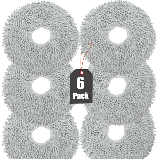 6 Pack Mop Cloth Pads Replacement for Dreame L10s Ultra / L10 Ultra / X40 Ultra Robot Vacuum Cleaner Parts, Wet Mopping Pads Compatible with Dreametech X30 Ultra, Reusable and Washable Accessories