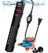 Aquarium Heater for 40-55-75 Gallon, 300W Submersible Fish Tank Water Heater with Accurate Temperature Control, Over-Temp Protect, Auto Shut-Off, Quick Heat up for Saltwater & Freshwater