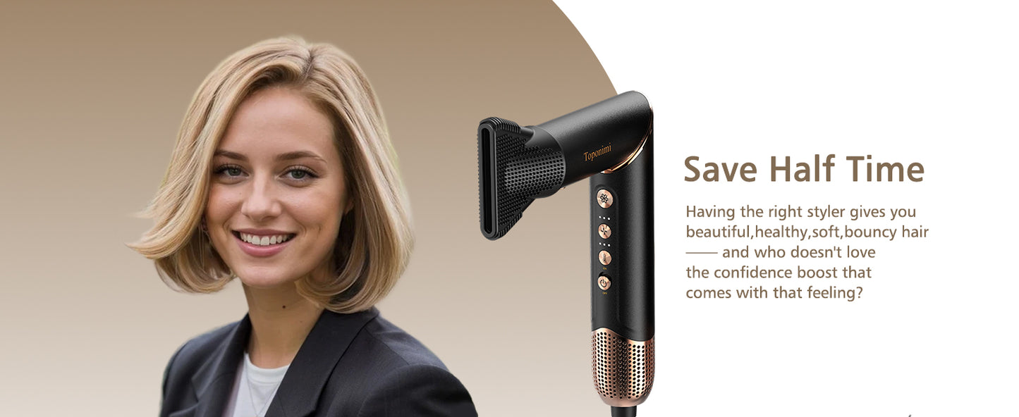 Auto Airwrap Hair Styler & Dryer, 5 in 1 Multi Styling Hot Air Dryer Brush Curler for Hair, High Speed 110000 RPM Negative Lonic Frizz-Free, Fast Drying Curling Volumizing Straightening Magic Styler