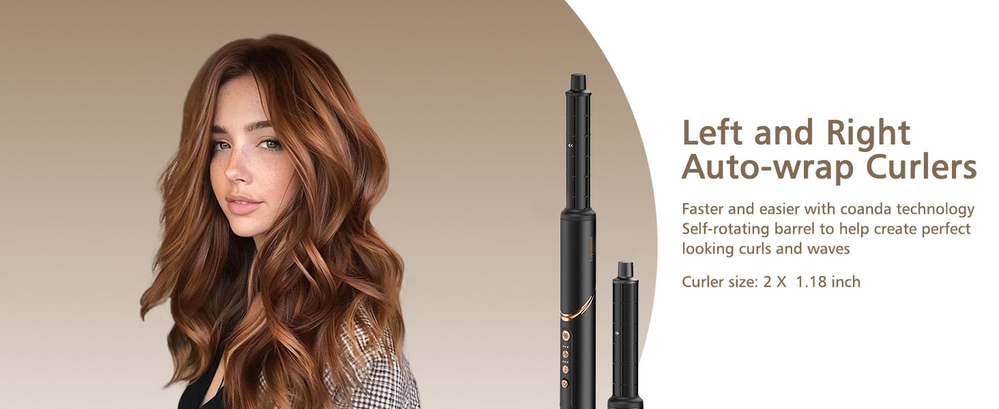 Auto Airwrap Hair Styler & Dryer, 5 in 1 Multi Styling Hot Air Dryer Brush Curler for Hair, High Speed 110000 RPM Negative Lonic Frizz-Free, Fast Drying Curling Volumizing Straightening Magic Styler