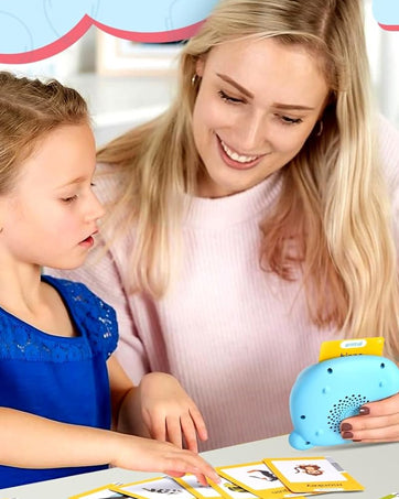 Spanish & English Talking Flash Cards for Toddler 1-6 Year Olds, Bilingual Flash Cards Learning Montessori Toys with 224 Sight Words, Speech Therapy Toys for Children Sensory Preschool Education Gifts