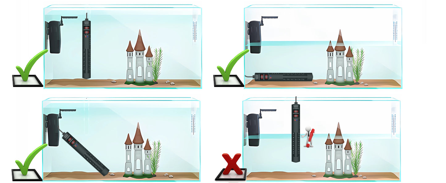Aquarium Heater for 40-55-75 Gallon, 300W Submersible Fish Tank Water Heater with Accurate Temperature Control, Over-Temp Protect, Auto Shut-Off, Quick Heat up for Saltwater & Freshwater