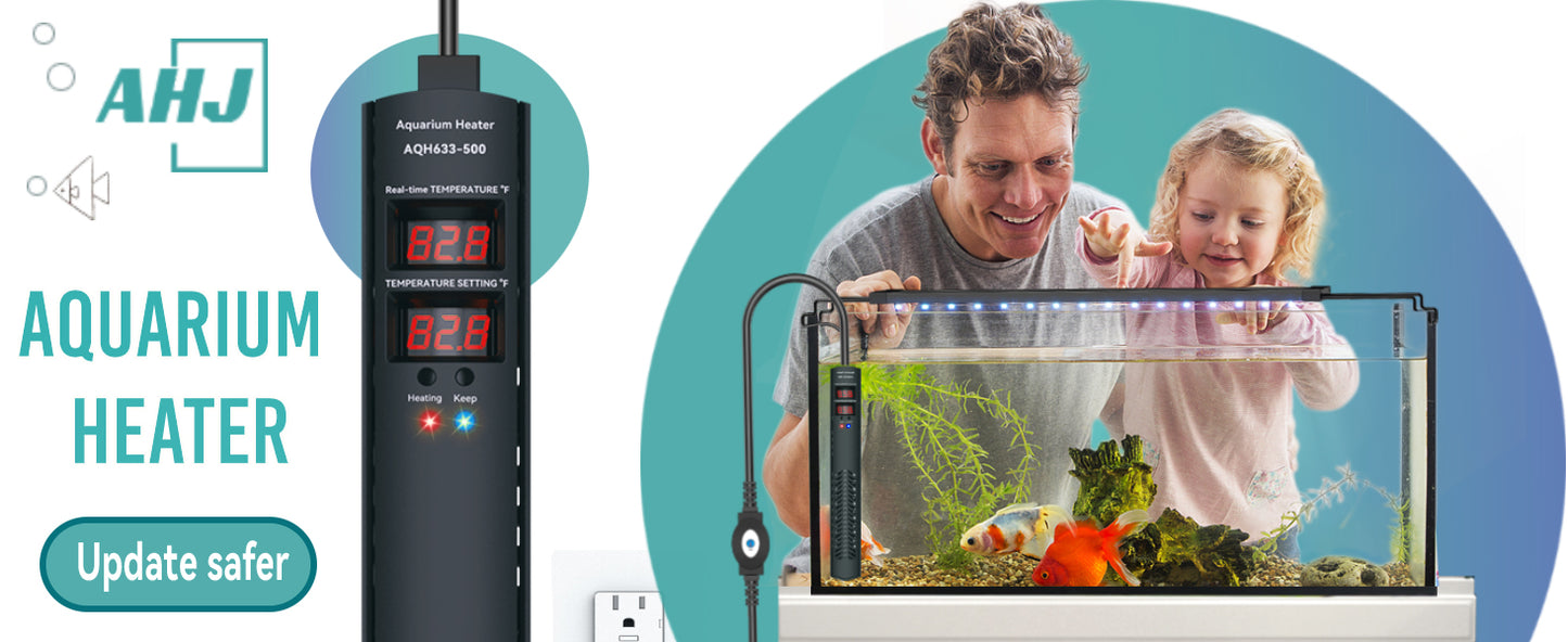 Aquarium Heater for 40-55-75 Gallon, 300W Submersible Fish Tank Water Heater with Accurate Temperature Control, Over-Temp Protect, Auto Shut-Off, Quick Heat up for Saltwater & Freshwater