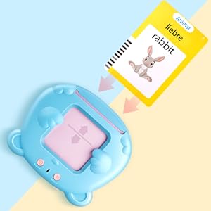 Spanish & English Talking Flash Cards for Toddler 1-6 Year Olds, Bilingual Flash Cards Learning Montessori Toys with 224 Sight Words, Speech Therapy Toys for Children Sensory Preschool Education Gifts